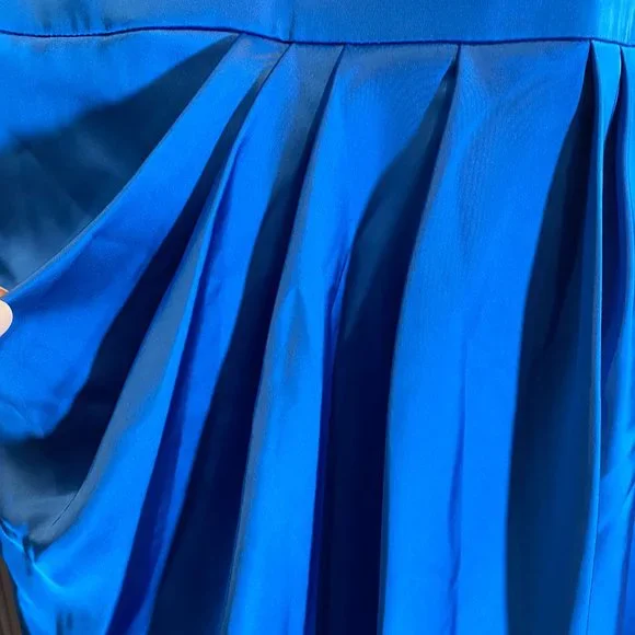 Maggy London Blue Satin Midi Dress - Picture 5 of 8